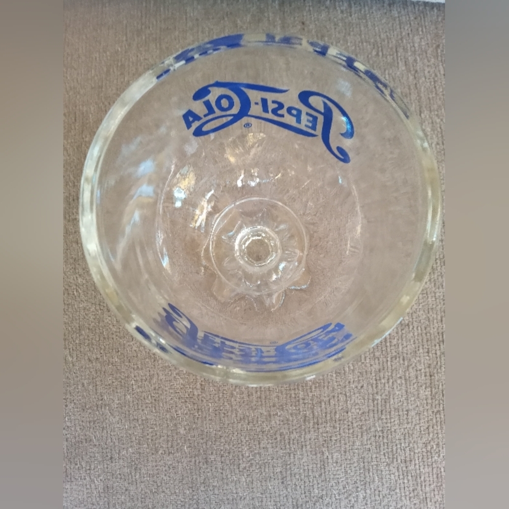 Vintage Pepsi Cola Dimpled Glass Footed Goblet - Picture 10 of 11